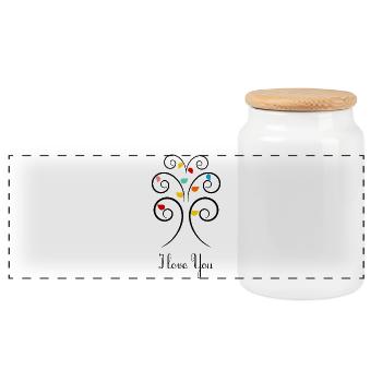 CHRISTMAS. YEAR. ANNIVERSARY. RETIREMENT. DAD. MAMAM. - Panoramic Cookie Jar with Wooden Lid - white - Front