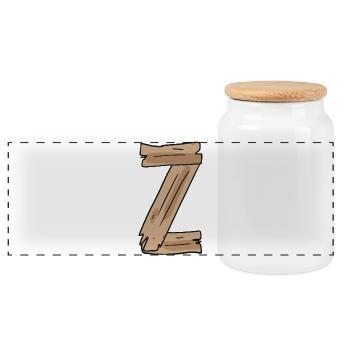 Buchstabe Z Holz Holzbuchstabe Name - Panorama Keksdose mit Holzdeckel - Weiß - Vorne