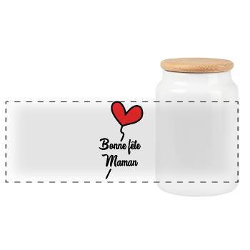 HAPPY MOTHER'S DAY - Panoramic Cookie Jar with Wooden Lid - white - Front