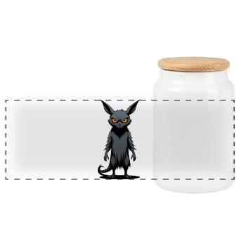 Monstre effrayant Rat Goth Art sombre - Boîte à biscuits avec couvercle en bois - blanc - Devant