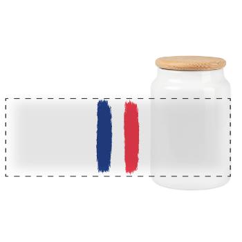 Drapeau Francey, Viva France, symbole d’unité - Boîte à biscuits avec couvercle en bois - blanc - Devant