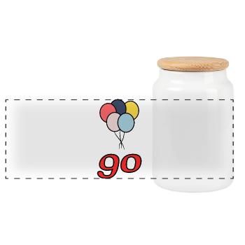 ANNIVERSAIRE. HAPPY BIRTHDAY. JOYEUX ANNIVERSAIRE. - Boîte à biscuits avec couvercle en bois - blanc - Devant