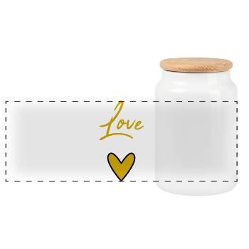 PAAR. GERADE VERHEIRATET. Junggesellinnenabschied. VALENTINSTAG. LIEBE. - Panorama Keksdose mit Holzdeckel - Weiß - Vorne