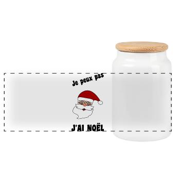 PÈRE NOËL. NOËL. JOYEUX NOËL. JE PEUX PAS - Boîte à biscuits avec couvercle en bois - blanc - Devant