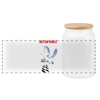 Rotten world - Panoramic Cookie Jar with Wooden Lid - white - Front