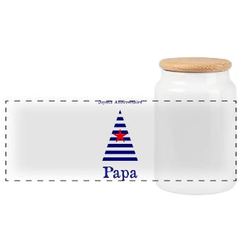 DAD. FATHER'S DAY. HAPPY FATHER'S DAY. HAPPY BIRTHDAY. - Panoramic Cookie Jar with Wooden Lid - white - Front