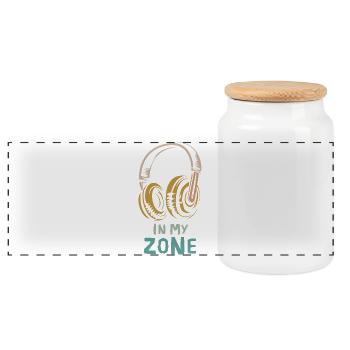 in my zone - Retro style headphones for music fans - Panoramic Cookie Jar with Wooden Lid - white - Front