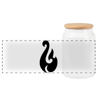 L’hameçon de Maui - Boîte à biscuits avec couvercle en bois - blanc - Devant