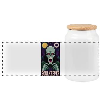 Soulkeeper 3 - Panoramic Cookie Jar with Wooden Lid - white - Front