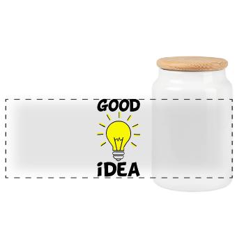 The good idea - Panoramic Cookie Jar with Wooden Lid - white - Front