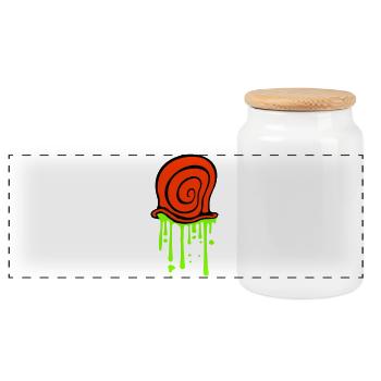 Coquille d’escargot, escargot, boue, dégoûtant, visqueux - Boîte à biscuits avec couvercle en bois - blanc - Devant