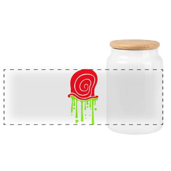 Snail shell, snail, slime, disgusting, slimy - Panoramic Cookie Jar with Wooden Lid - white - Front