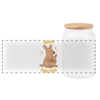 S’empaqueter ensemble - Boîte à biscuits avec couvercle en bois - blanc - Devant