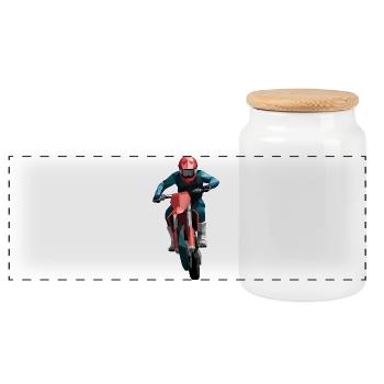 Motocross - Logo de moto cool - Boîte à biscuits avec couvercle en bois - blanc - Devant