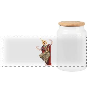8bit thai dancer - Panorama Keksdose mit Holzdeckel - Weiß - Vorne