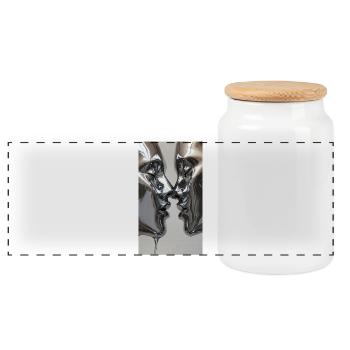 Figurines Silver Kissing - Boîte à biscuits avec couvercle en bois - blanc - Devant