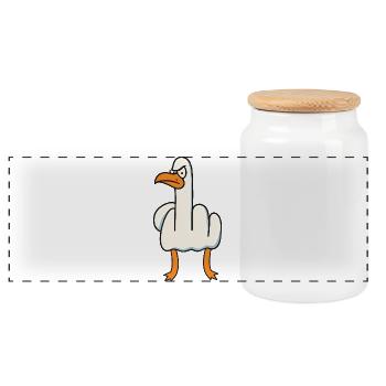 toi moi aussi - doigt puant - majeur - Boîte à biscuits avec couvercle en bois - blanc - Devant
