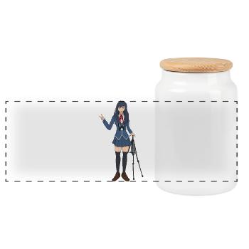 Just a Girl Who Loves Photography Kawaii Anime Gir - Panoramic Cookie Jar with Wooden Lid - white - Front