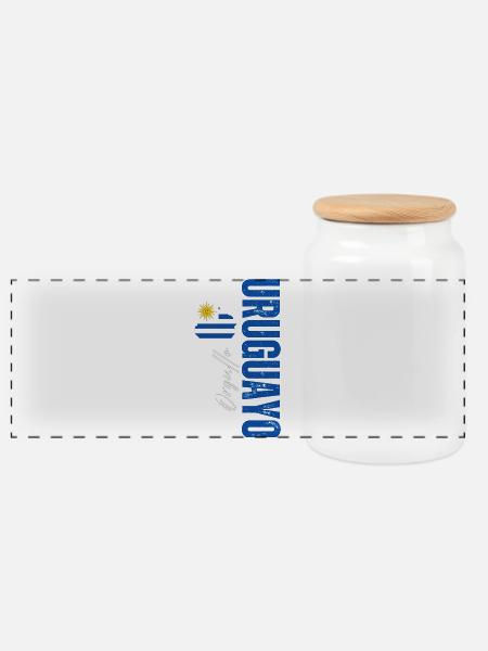 Uruguayischer Stolz, vertikales Design - Panorama Keksdose mit Holzdeckel - Weiß