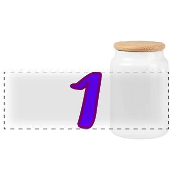 1. 1 year. 1st ANNIVERSARY. 1 YEAR ANNIVERSARY - Panoramic Cookie Jar with Wooden Lid - white - Front