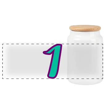 1. 1 year. 1st ANNIVERSARY. 1 YEAR ANNIVERSARY - Panoramic Cookie Jar with Wooden Lid - white - Front