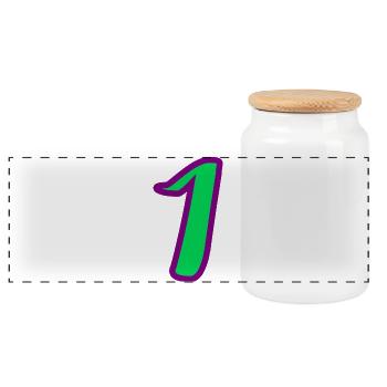1. 1 year. 1st ANNIVERSARY. 1 YEAR ANNIVERSARY - Panoramic Cookie Jar with Wooden Lid - white - Front