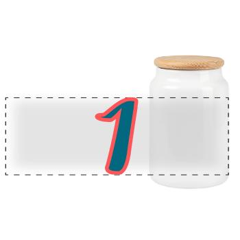 1. 1 AN. 1er ANNIVERSAIRE. ANNIVERSAIRE 1 AN - Boîte à biscuits avec couvercle en bois - blanc - Devant