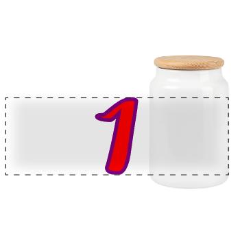 1. 1 year. 1st ANNIVERSARY. 1 YEAR ANNIVERSARY - Panoramic Cookie Jar with Wooden Lid - white - Front