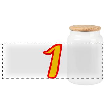 1. 1 year. 1st ANNIVERSARY. 1 YEAR ANNIVERSARY - Panoramic Cookie Jar with Wooden Lid - white - Front