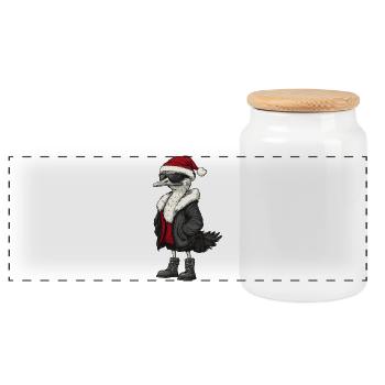 Strauß Weihnachten Winter - Panorama Keksdose mit Holzdeckel - Weiß - Vorne