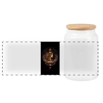 Collection du Zodiaque d’Or – Astrologie de la Vierge Or - Boîte à biscuits avec couvercle en bois - blanc - Devant