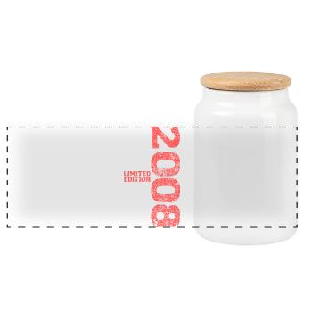 Édition limitée cadeau pour le 18e anniversaire 2008 - Boîte à biscuits avec couvercle en bois - blanc - Devant