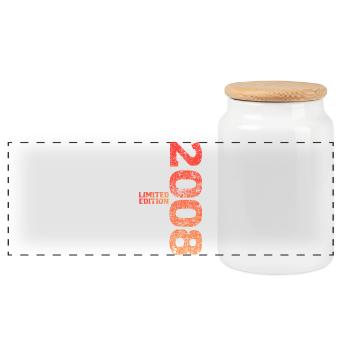 Édition limitée cadeau pour le 18e anniversaire 2008 - Boîte à biscuits avec couvercle en bois - blanc - Devant