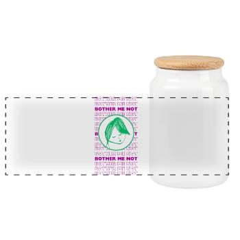 Ne m’embêtez pas – Design sarcastique minimal - Boîte à biscuits avec couvercle en bois - blanc - Devant