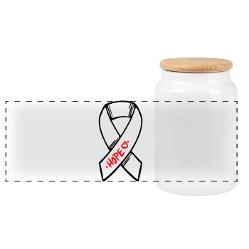 Loop Cancer Hope - Panoramic Cookie Jar with Wooden Lid - white - Front
