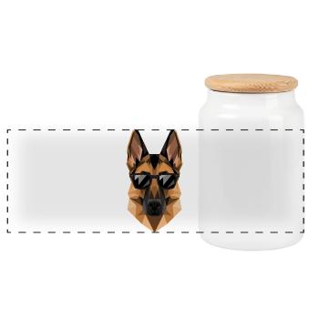 Schäferhund Hund Liebe Deutscher Schäferhund Hunde - Panorama Keksdose mit Holzdeckel - Weiß - Vorne