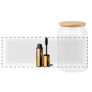 Golden Mascara - Panoramic Cookie Jar with Wooden Lid - white - Front