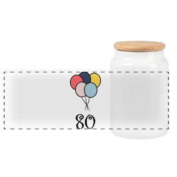 JOYEUX ANNIVERSAIRE. HAPPY BIRTHDAY. ANNIVERSAIRE. - Boîte à biscuits avec couvercle en bois - blanc - Devant