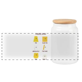 Guide du fromage mignon pour les passionnés de fromages Chef - Boîte à biscuits avec couvercle en bois - blanc - Devant