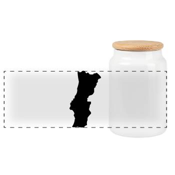 Portugal - Panorama Keksdose mit Holzdeckel - Weiß - Vorne
