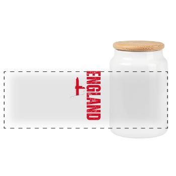 Fabriqué en Angleterre, né en Angleterre - Boîte à biscuits avec couvercle en bois - blanc - Devant