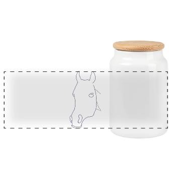 Grey dit non, drôles et doux chevaux - Boîte à biscuits avec couvercle en bois - blanc - Devant
