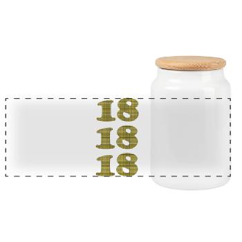 18 ans de conception anniversaire du Plaid - Boîte à biscuits avec couvercle en bois - blanc - Devant
