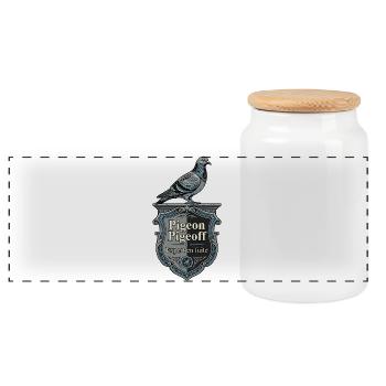 Pigeon Pigeoff Expert en Fuite - Panorama Keksdose mit Holzdeckel - Weiß - Vorne
