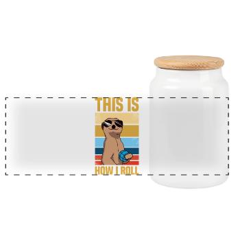 Voici comment je lance Joueur de Petanque Boule Boule - Boîte à biscuits avec couvercle en bois - blanc - Devant