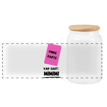 Pink Card - Panoramic Cookie Jar with Wooden Lid - white - Front