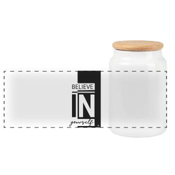 Croyez en vous - Boîte à biscuits avec couvercle en bois - blanc - Devant