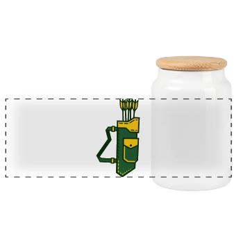 Arrow quiver Archery Archery Shooter - Panoramic Cookie Jar with Wooden Lid - white - Front