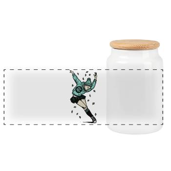 Danseuse #3 - Boîte à biscuits avec couvercle en bois - blanc - Devant