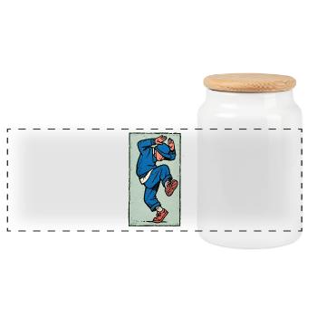 Male dancer #1 - Panorama Keksdose mit Holzdeckel - Weiß - Vorne